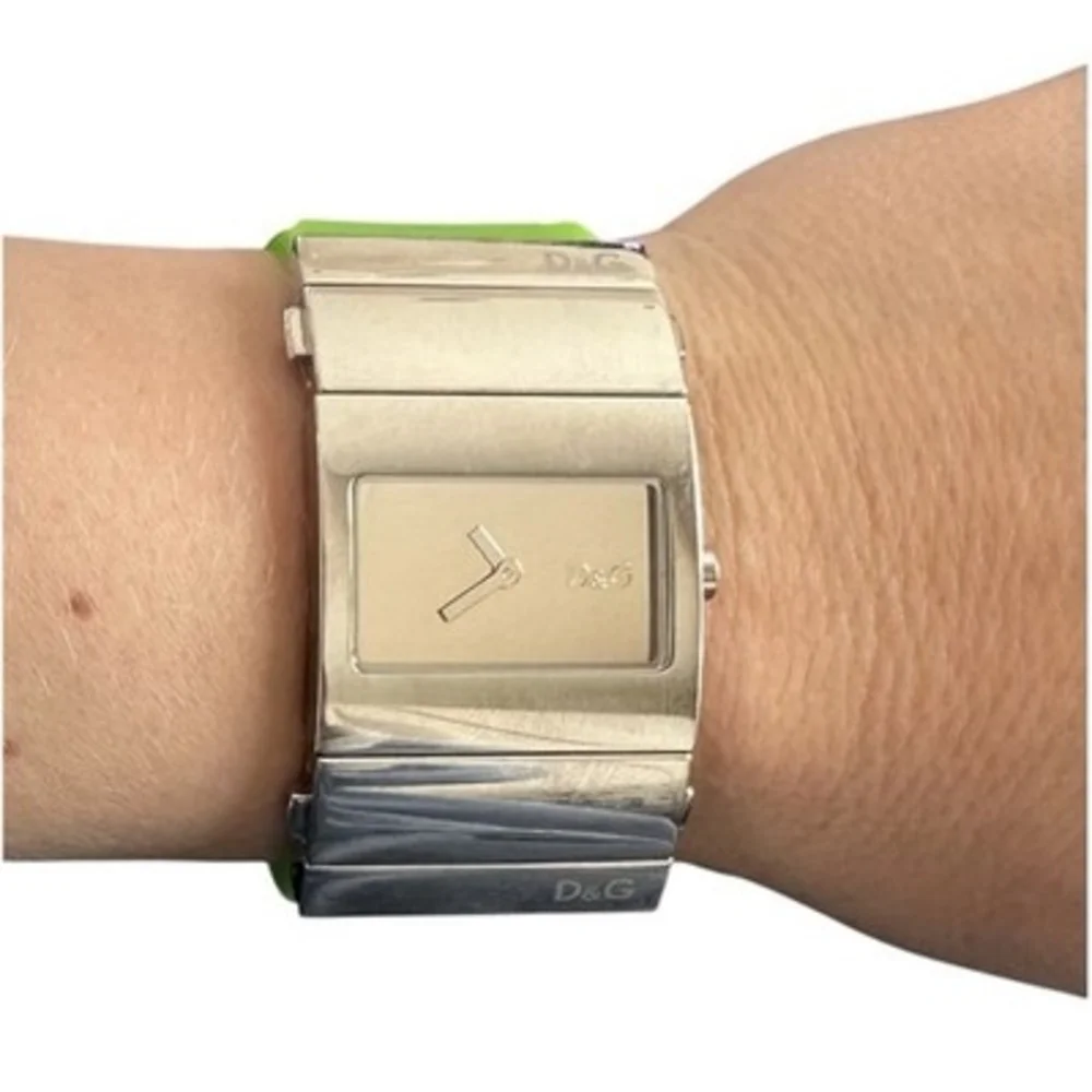 Dolce & Gabbana D&G Stainless Steel Watch Blue Leather Green Rubber Straps 3ATM